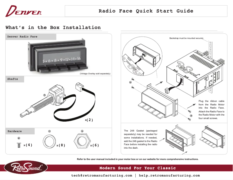 Page 1 de la notice Manuel utilisateur RetroSound Denver