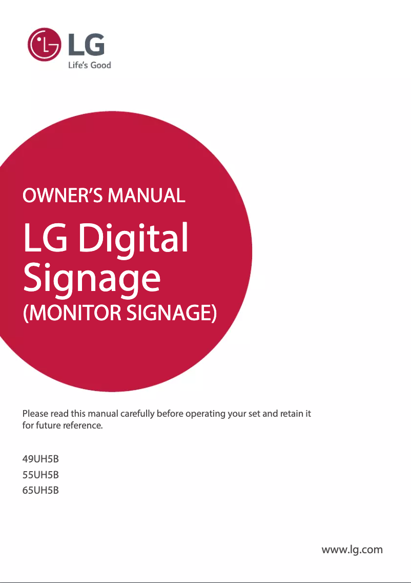 Page 1 de la notice Manuel utilisateur LG 49UH5B