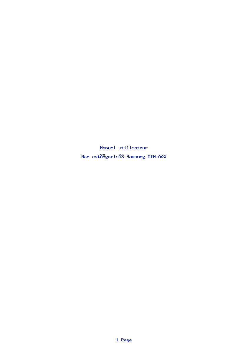 Page 1 de la notice Manuel utilisateur Samsung MIM-A00