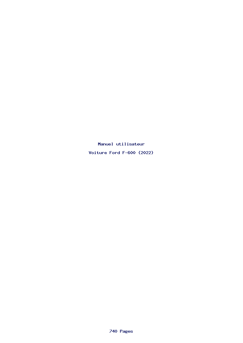 Page 1 de la notice Manuel utilisateur Ford F-600 (2022)