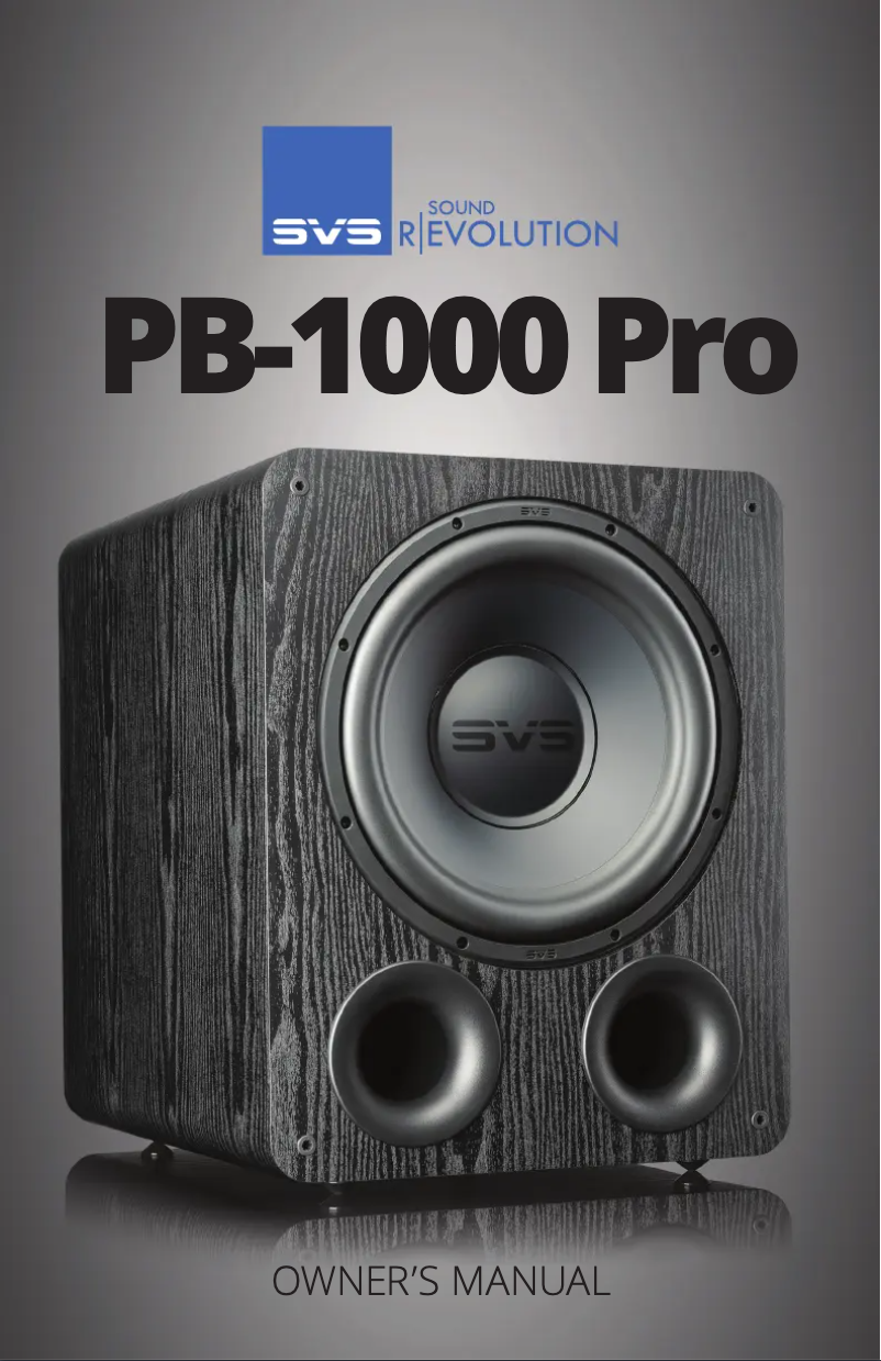 Page 1 of the manual User Manual SVS PB-1000 Pro