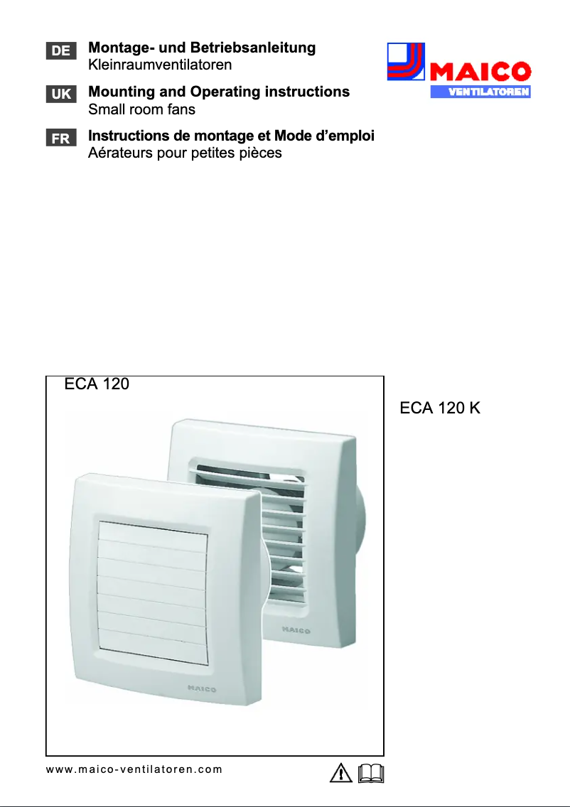 Page 1 de la notice Manuel utilisateur Maico ECA 120 KF