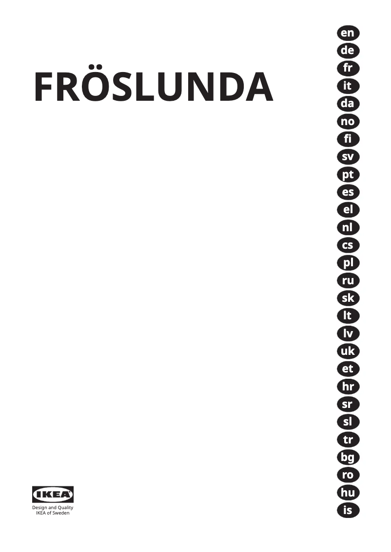 Page 1 de la notice Manuel utilisateur Ikea FRÖSLUNDA 305.681.66
