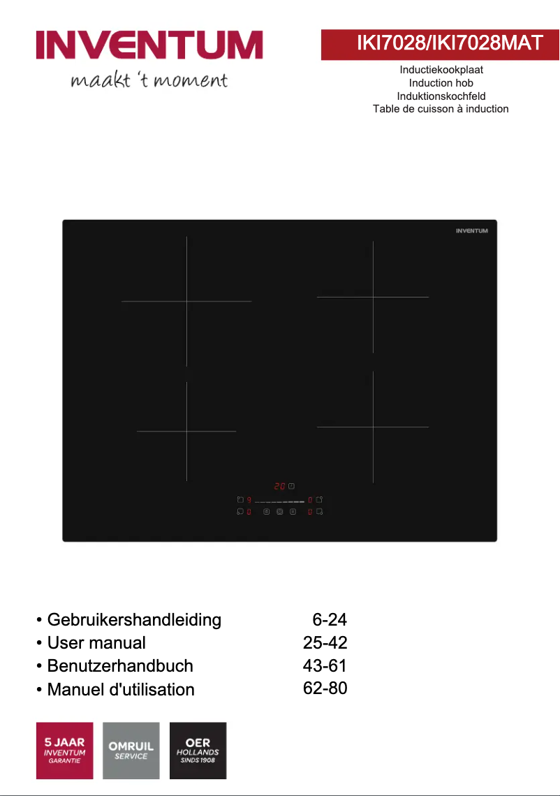 Página 1 del manual Manual de usuario Inventum IKI7028