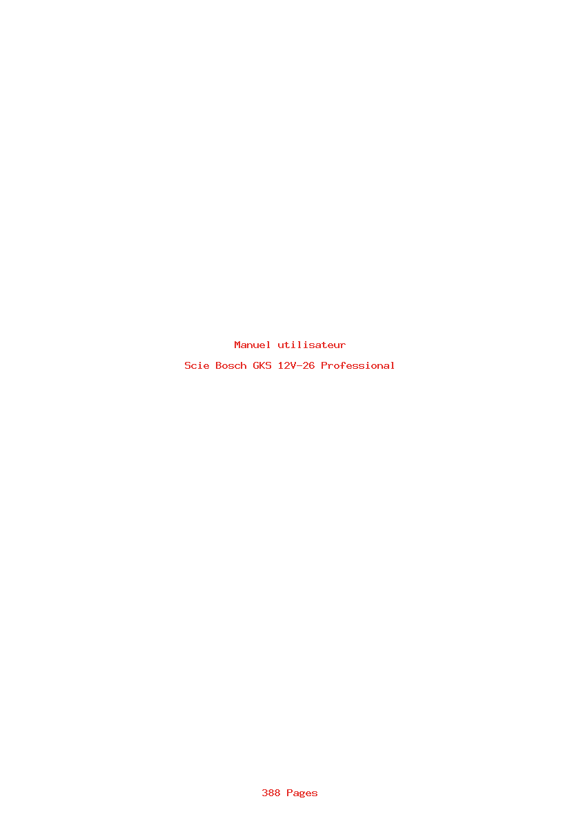 Page 1 de la notice Manuel utilisateur Bosch GKS 12V-26 Professional
