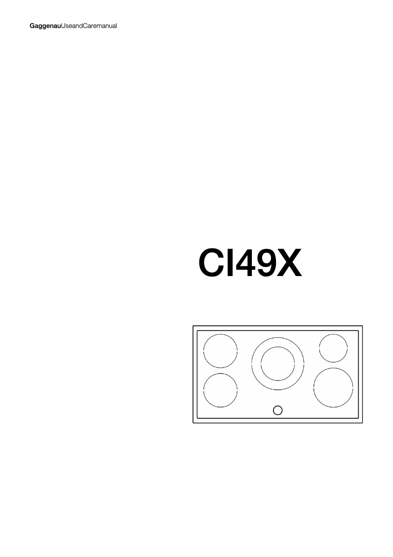 Page 1 de la notice Manuel utilisateur Gaggenau CI 491-110