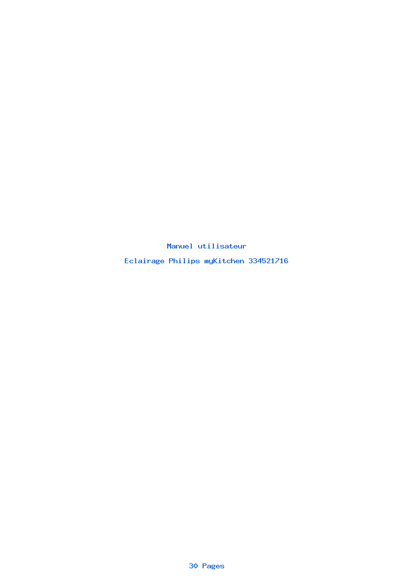 Page 1 de la notice Manuel utilisateur Philips myKitchen 334521716