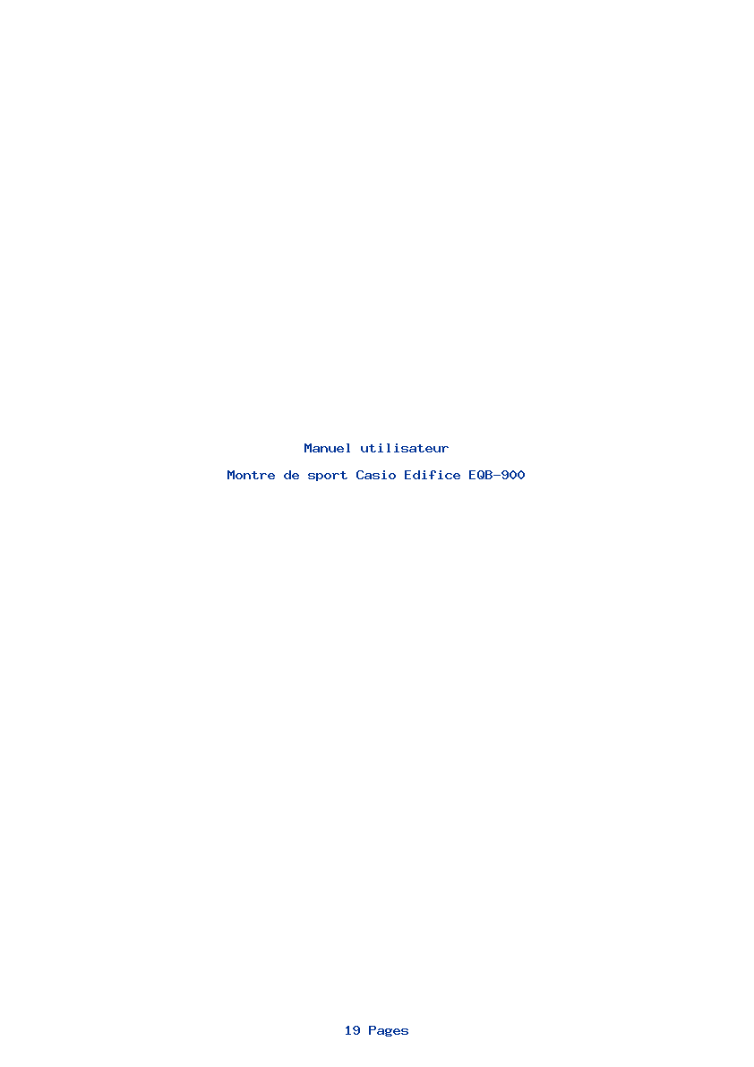 Page 1 de la notice Manuel utilisateur Casio Edifice EQB-900