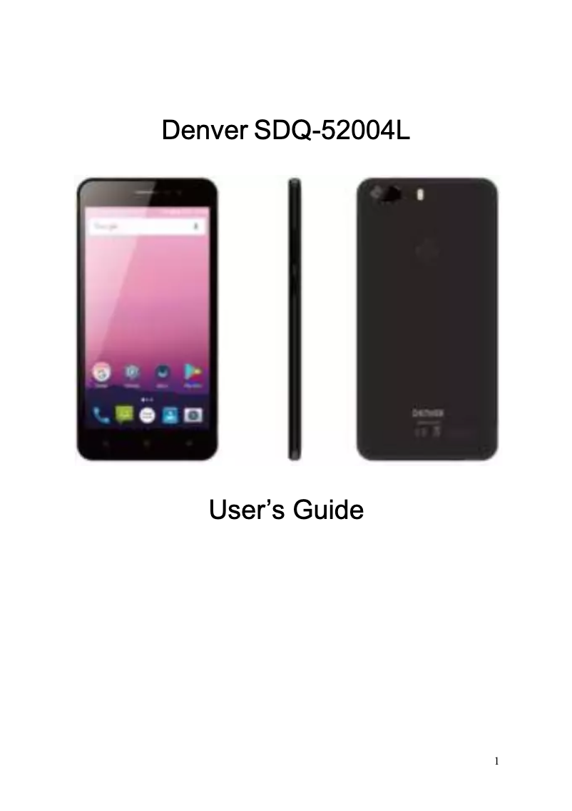 Page 1 of the manual User Manual Denver SDQ-52004