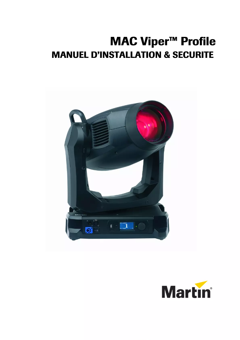 Page 1 de la notice Guide d'installation Martin MAC Viper Profile