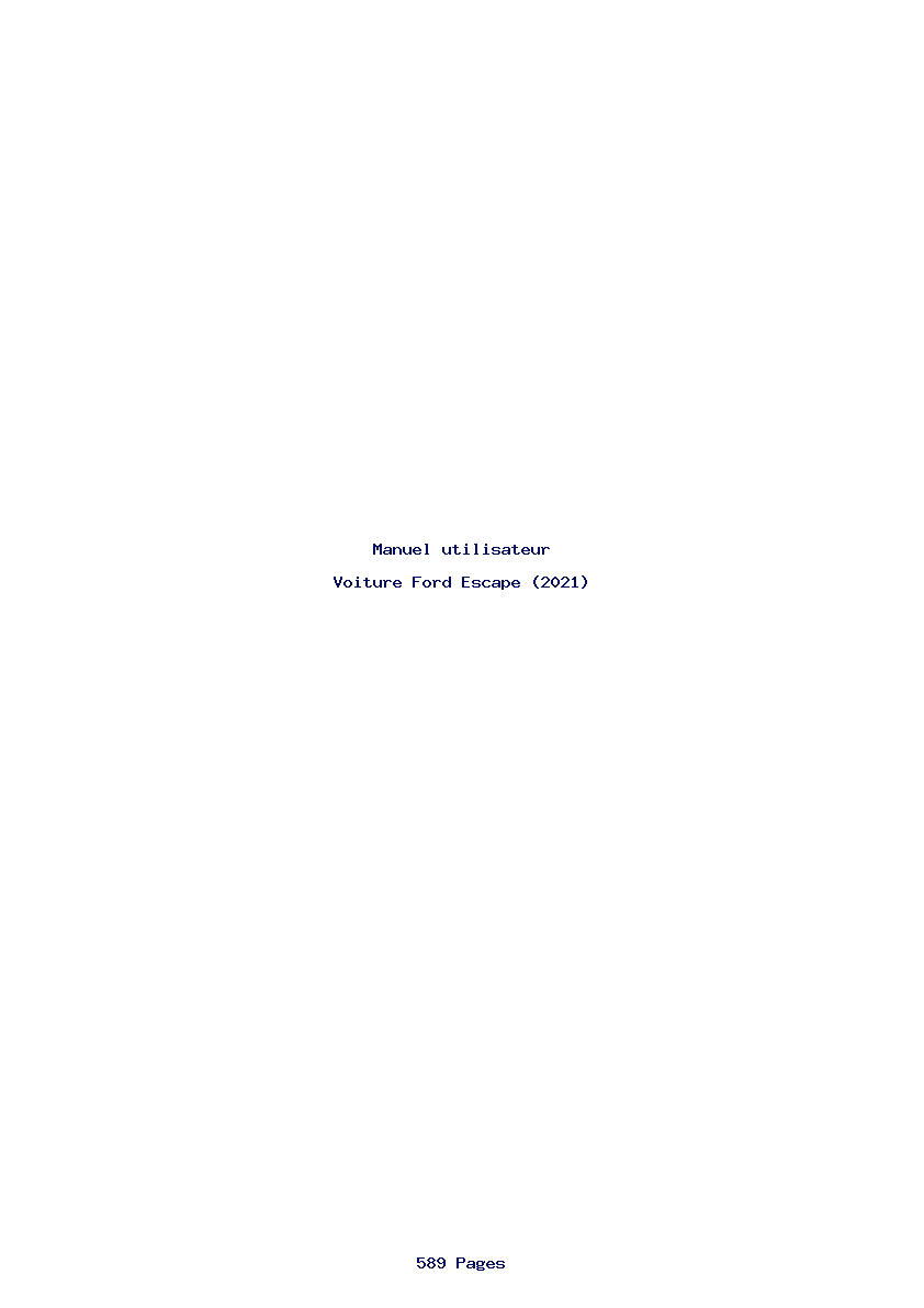 Page 1 de la notice Manuel utilisateur Ford Escape (2021)
