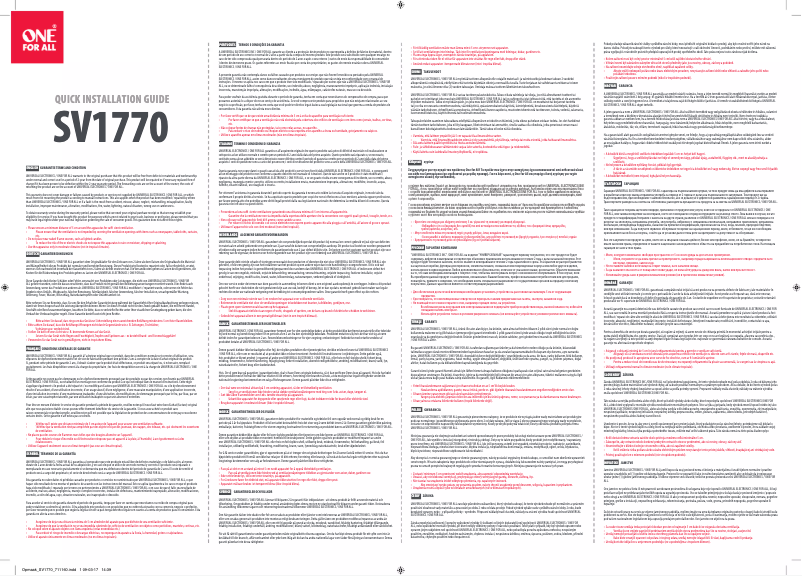 Page 1 de la notice Manuel utilisateur One for all SV1770