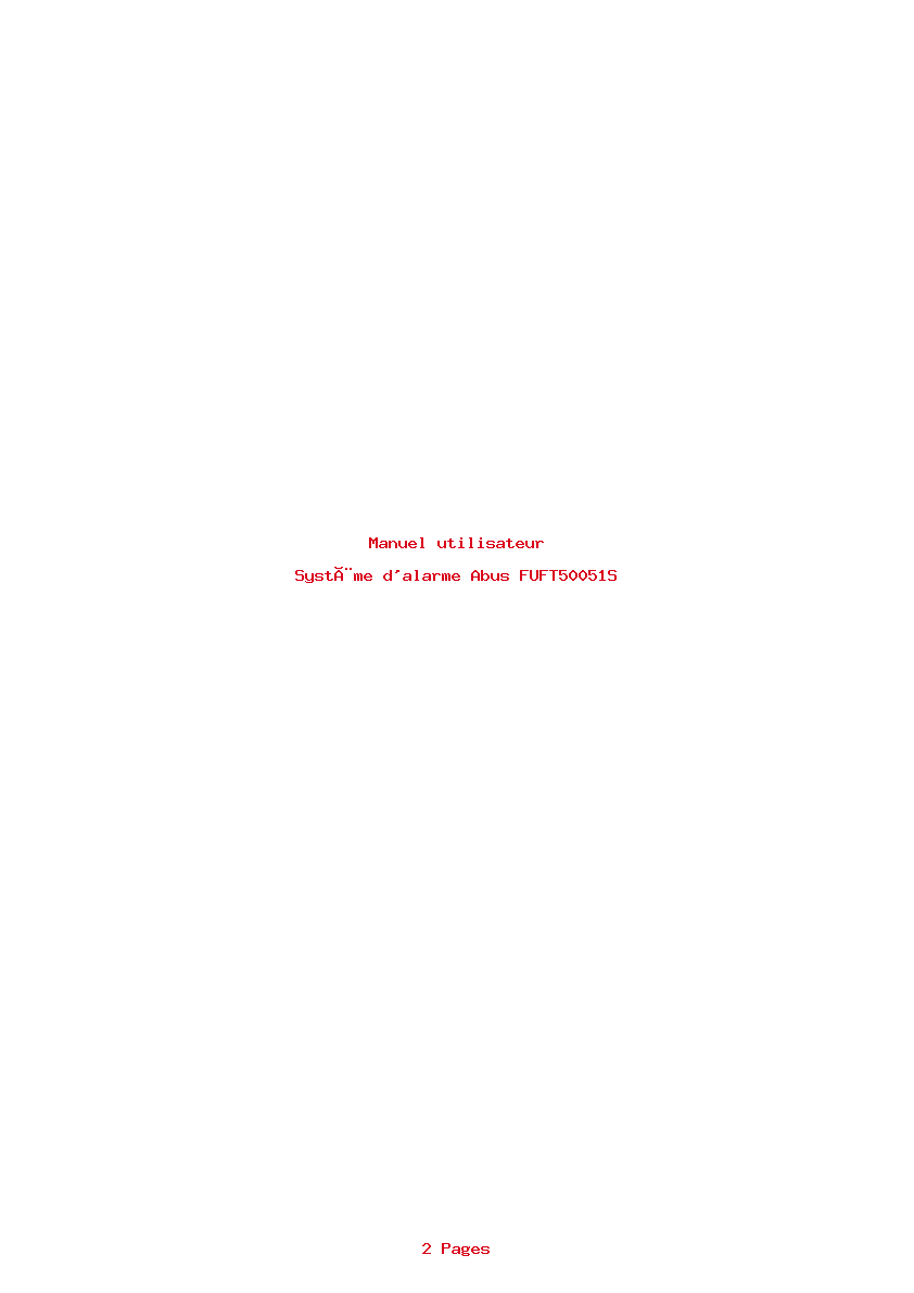 Page 1 de la notice Manuel utilisateur Abus FUFT50051S