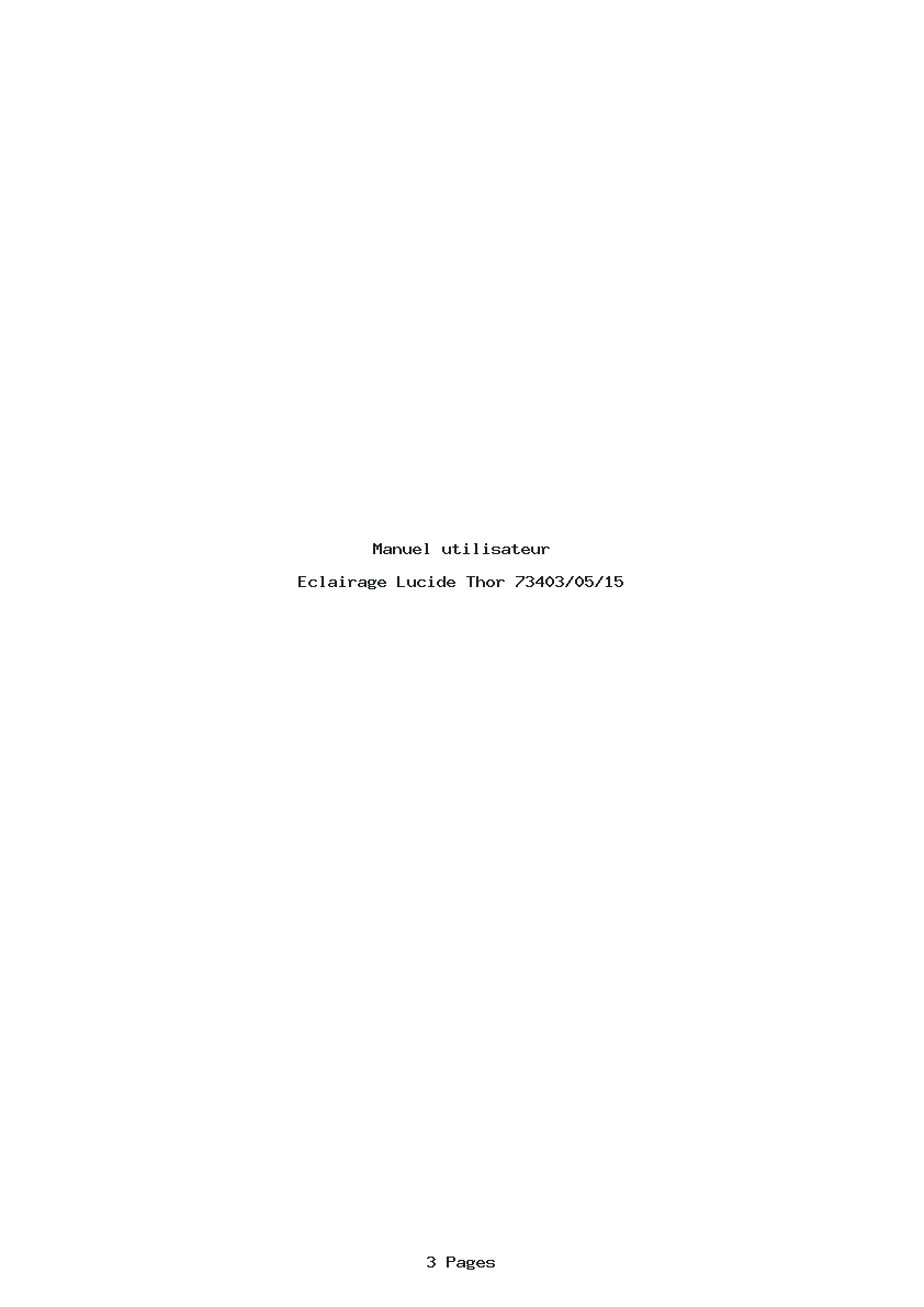 Page 1 de la notice Manuel utilisateur Lucide Thor 73403/05/15