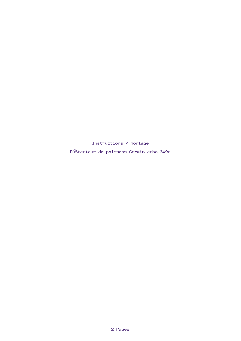 Page 1 de la notice Instructions / montage Garmin echo 300c