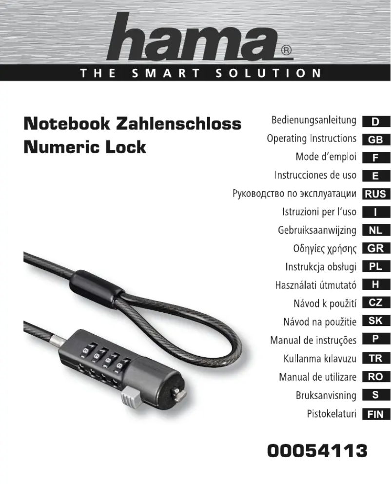 Page 1 de la notice Manuel utilisateur Hama 00054113