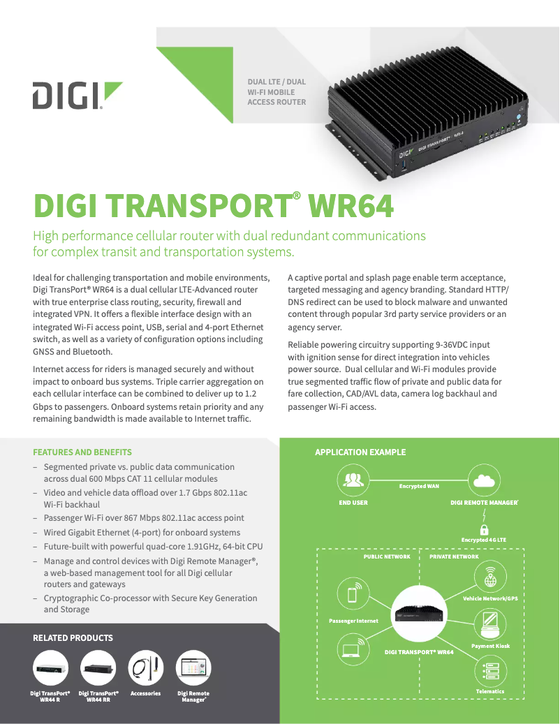 Page 1 de la notice Manuel utilisateur Digi WR64-A121