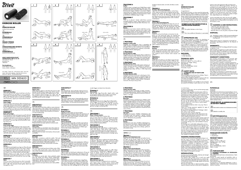 Page 1 de la notice Manuel utilisateur Crivit IAN 305653