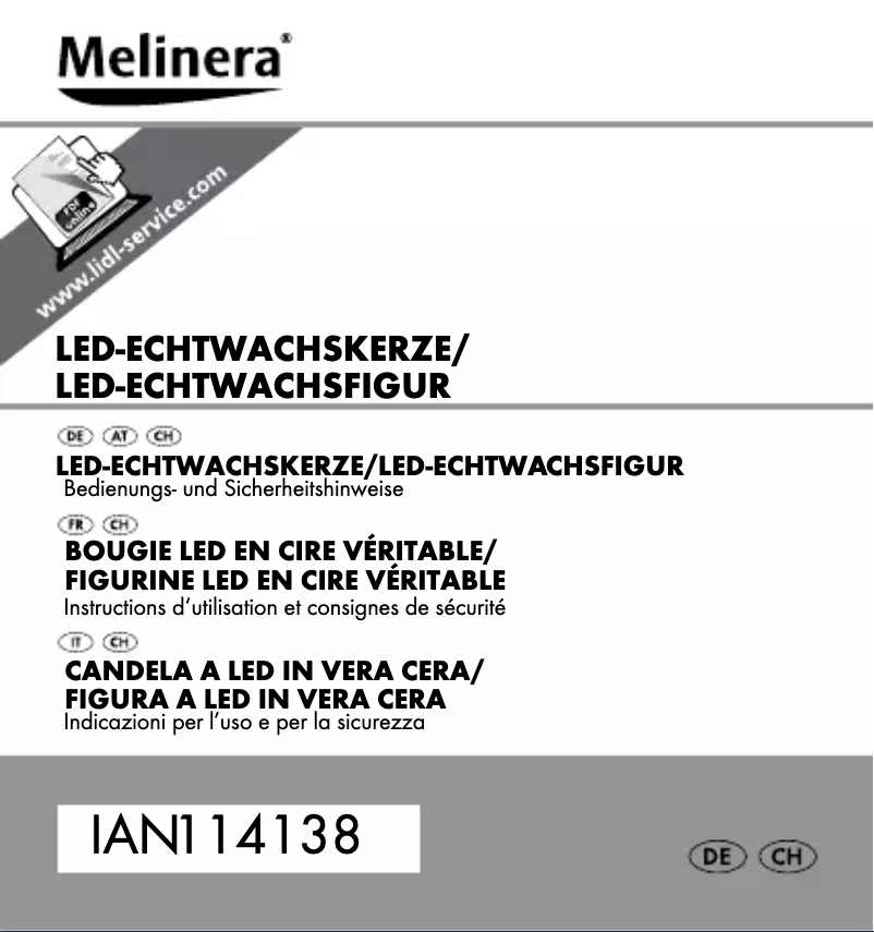 Page 1 de la notice Manuel utilisateur Melinera IAN 114138