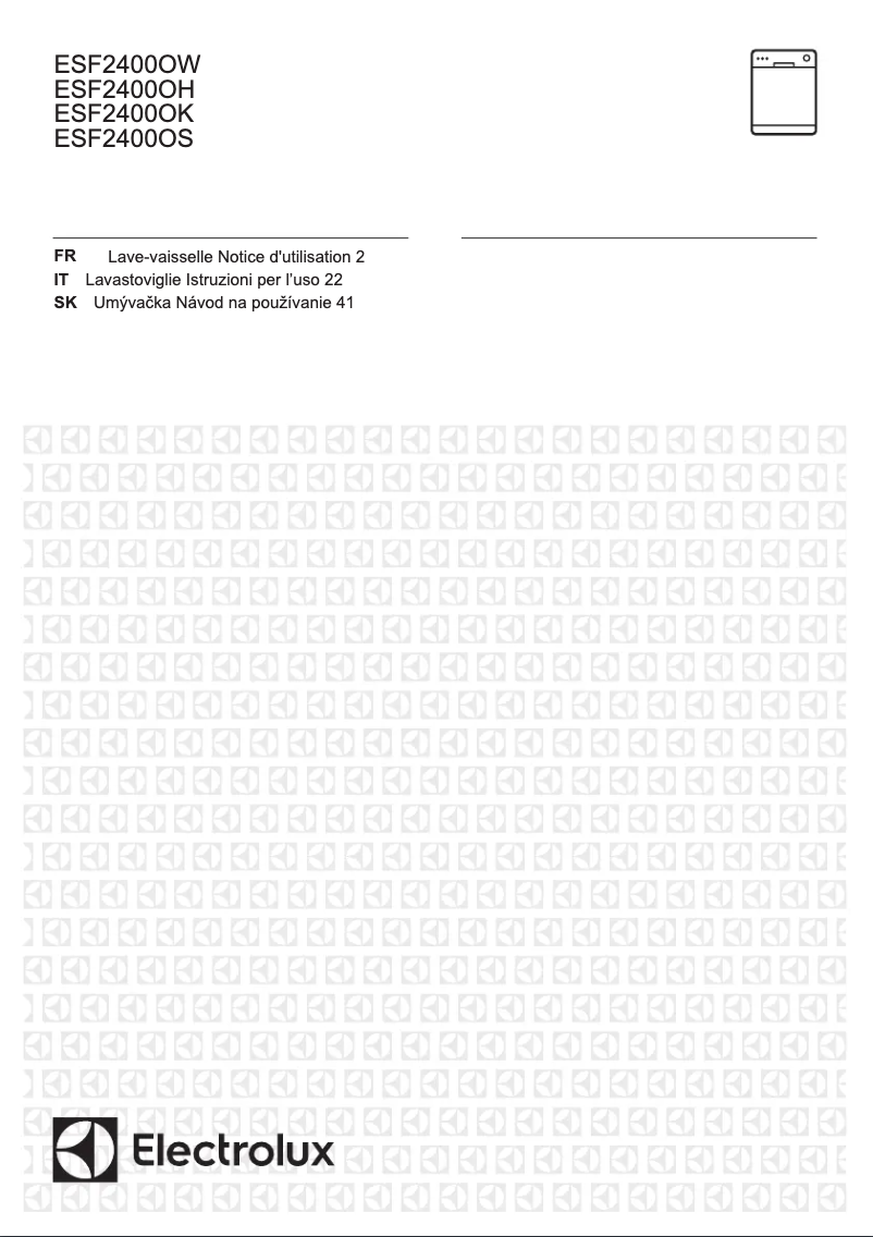 Page 1 de la notice Manuel utilisateur Electrolux ESF2400OK