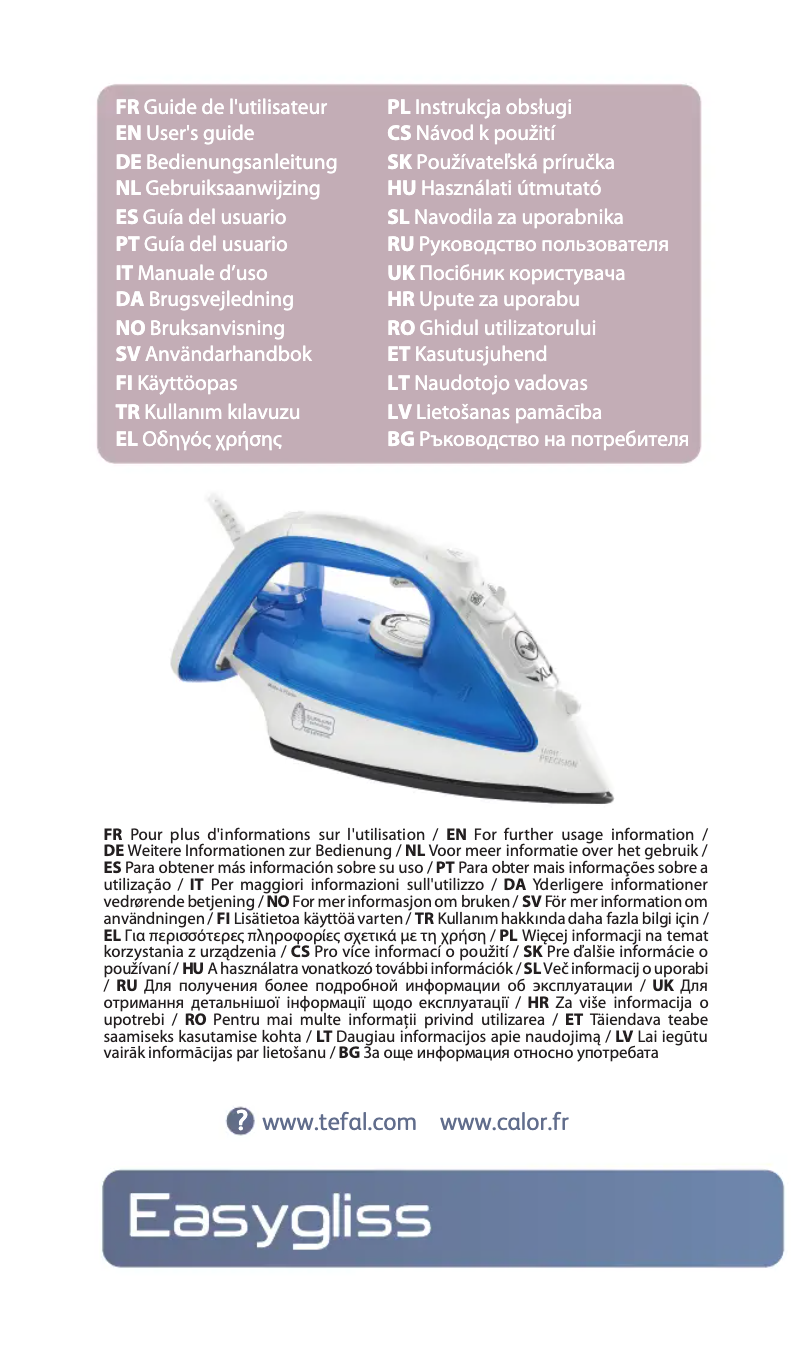Página 1 del manual Manual de usuario Tefal EasyGliss FV3912
