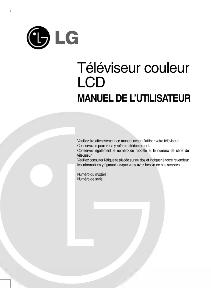 Page 1 de la notice Manuel utilisateur LG RZ-42LZ30