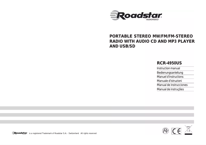 Page 1 de la notice Manuel utilisateur Roadstar RCR-4950US