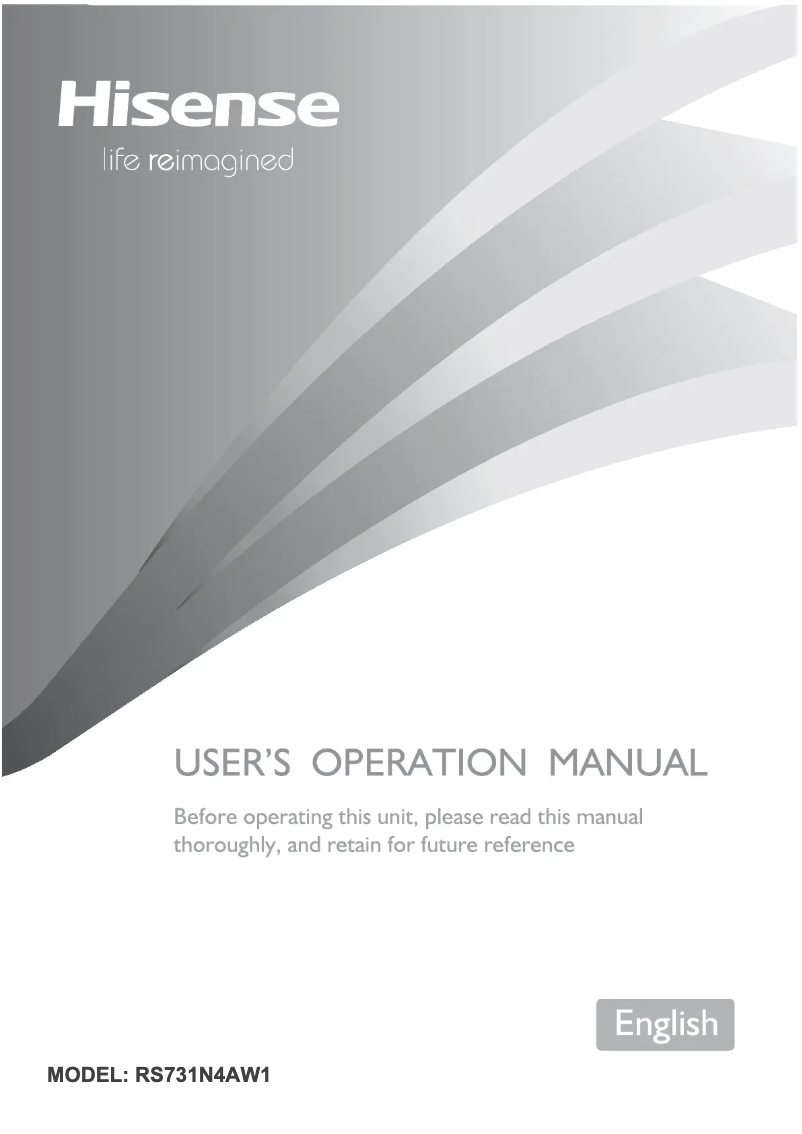 Page 1 de la notice Manuel utilisateur Hisense RS731N4AC1