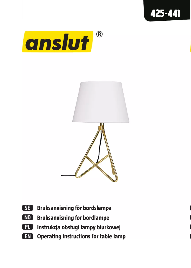 Page 1 de la notice Manuel utilisateur Anslut 425-441