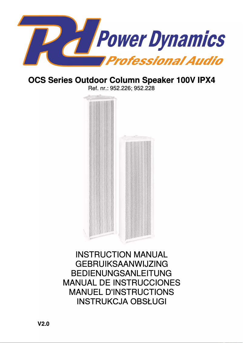 Page 1 de la notice Manuel utilisateur Power Dynamics OCS5