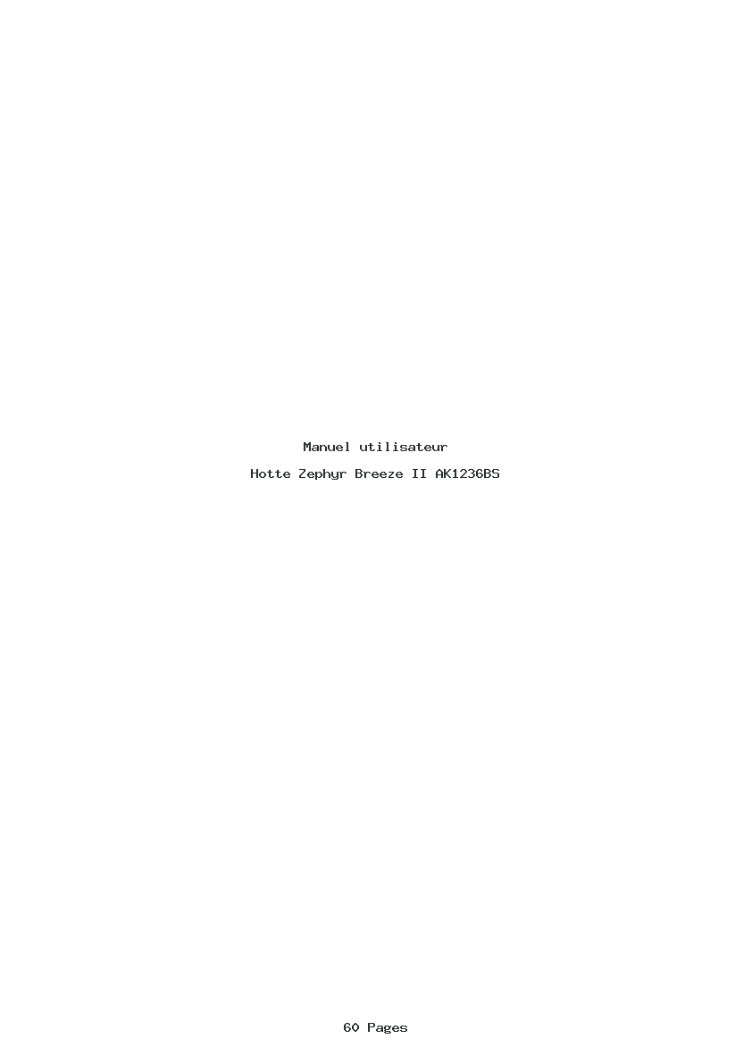 Page 1 de la notice Manuel utilisateur Zephyr Breeze II AK1236BS