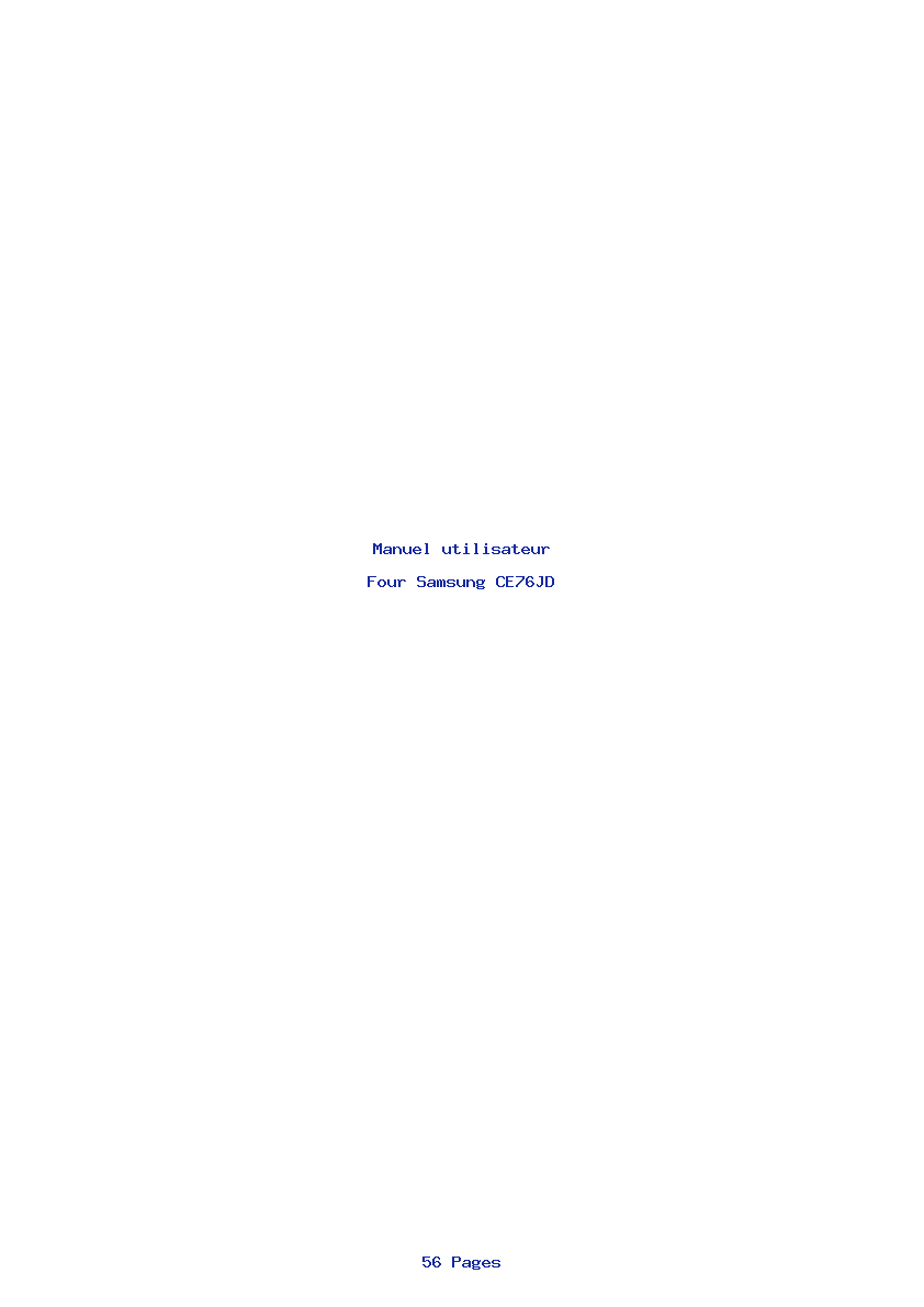 Page 1 de la notice Manuel utilisateur Samsung CE76JD