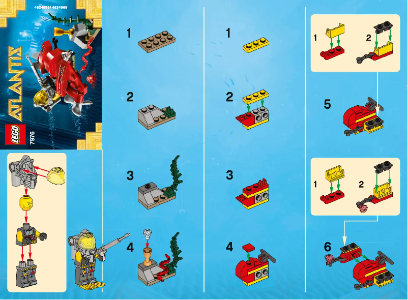 Página 1 del manual Instrucciones visuales Lego Atlantis 7976