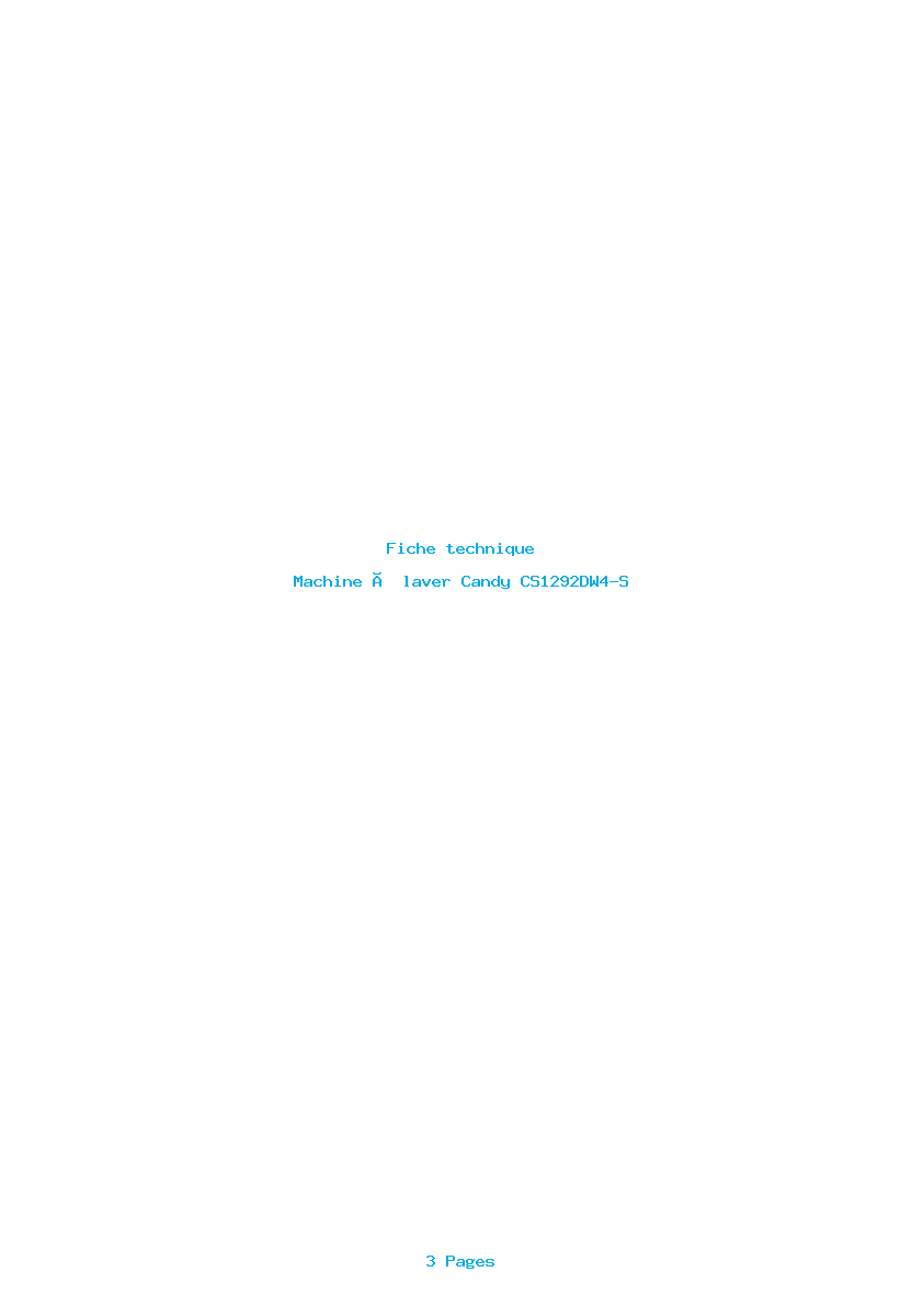 Image de la première page du manuel de l'appareil CS1292DW4-S