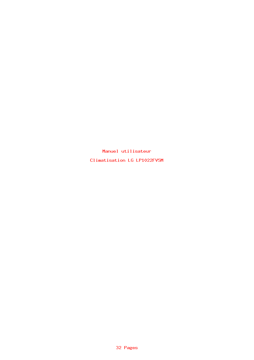 Page 1 de la notice Manuel utilisateur LG LP1022FVSM