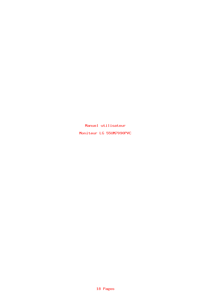 Page 1 de la notice Manuel utilisateur LG 55UM7090PVC