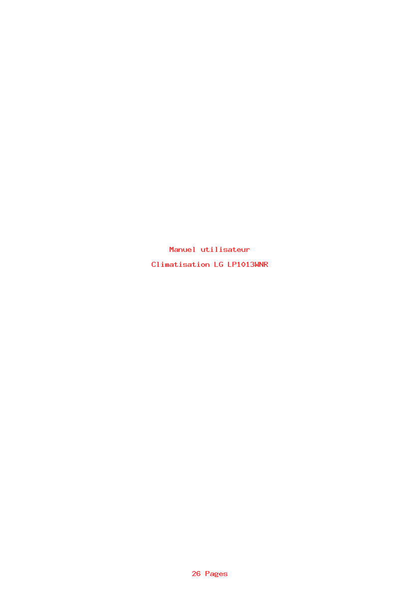 Page 1 de la notice Manuel utilisateur LG LP1013WNR