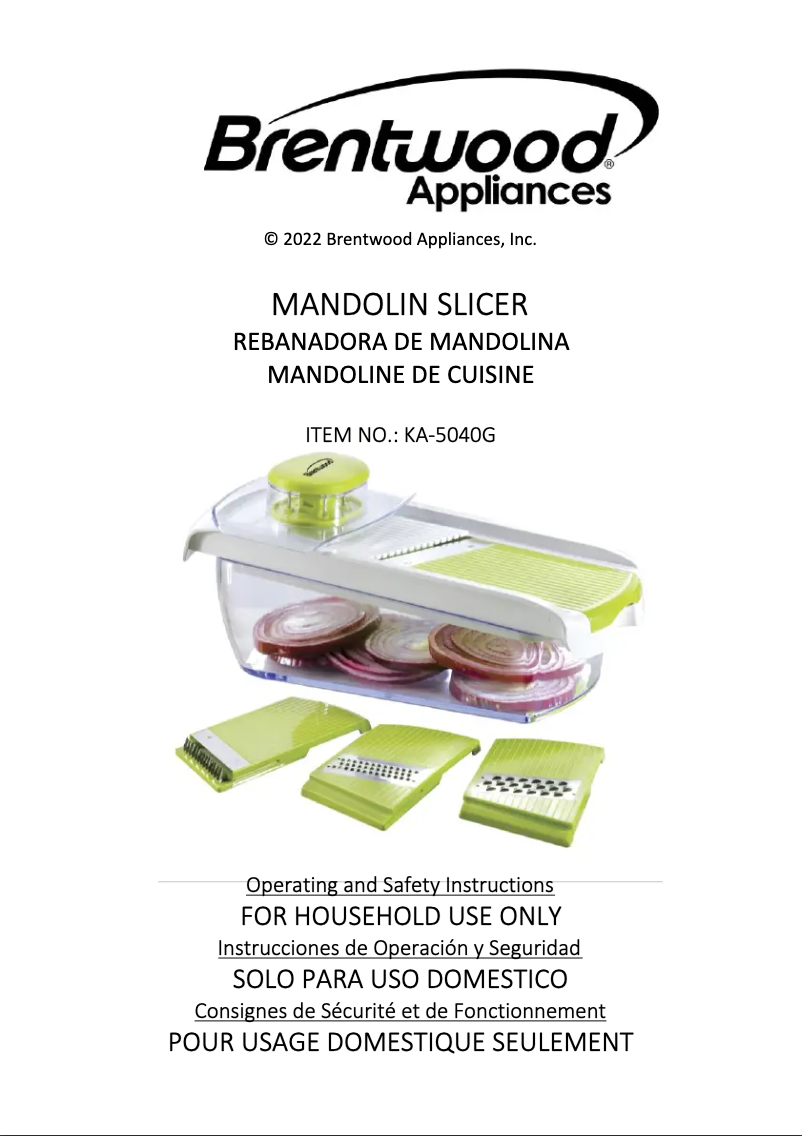 Page 1 de la notice Manuel utilisateur Brentwood KA-5040G