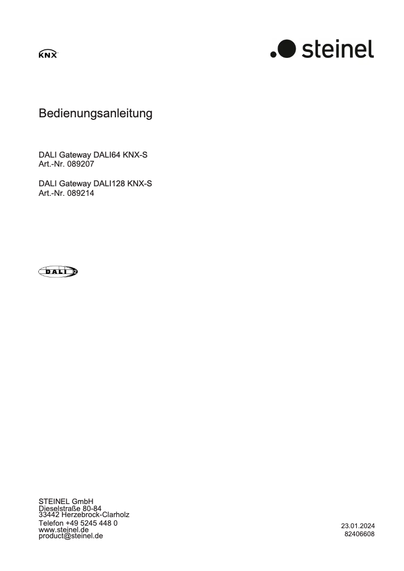 Page 1 de la notice Manuel utilisateur Steinel DALI128 KNX