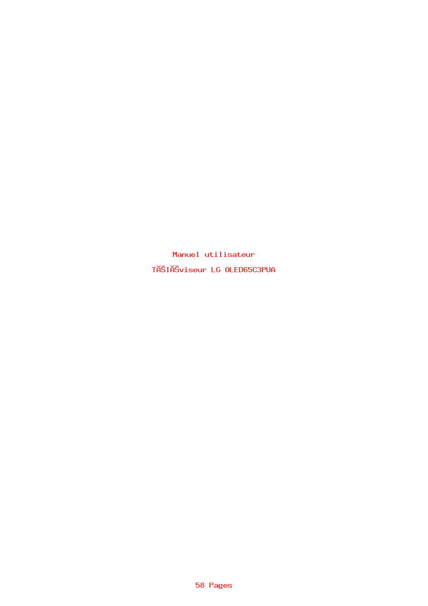 Page 1 de la notice Manuel utilisateur LG OLED65C3PUA