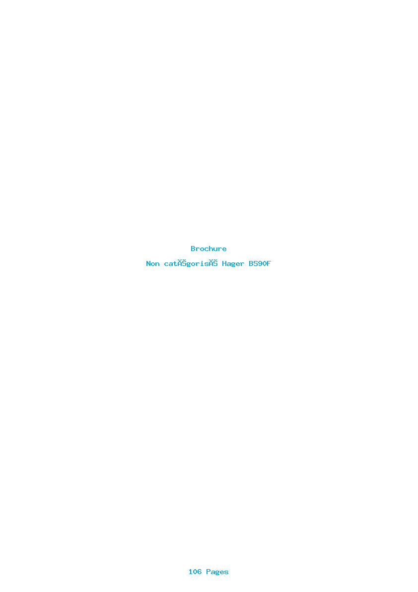 Page 1 de la notice Brochure Hager BS90F