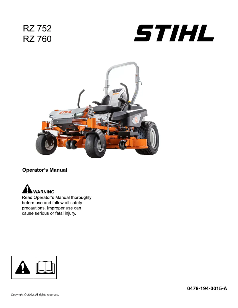 Page 1 de la notice Manuel utilisateur Stihl RZ 700