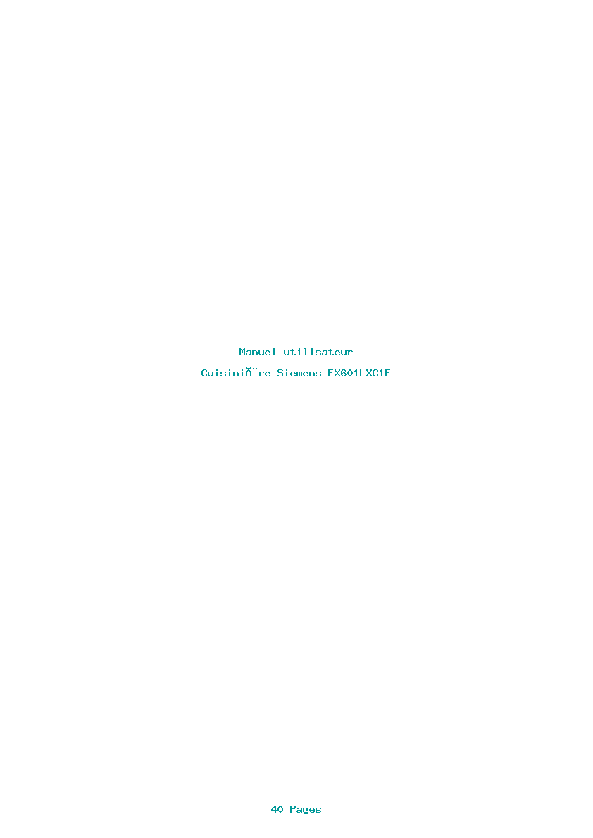 Page 1 de la notice Manuel utilisateur Siemens EX601LXC1E