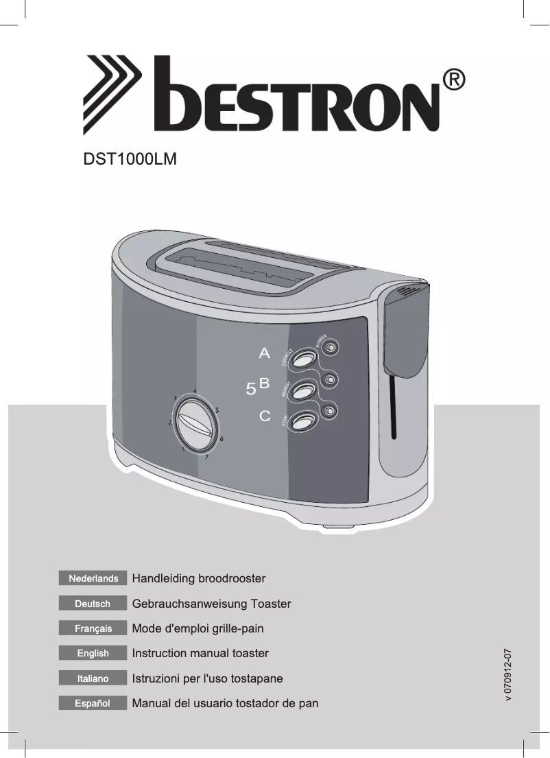 Page 1 de la notice Manuel utilisateur Bestron DTS1000LM