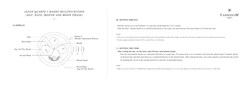 Page 1 de la notice Manuel utilisateur Earnshaw Maskelyne ES-8031-04