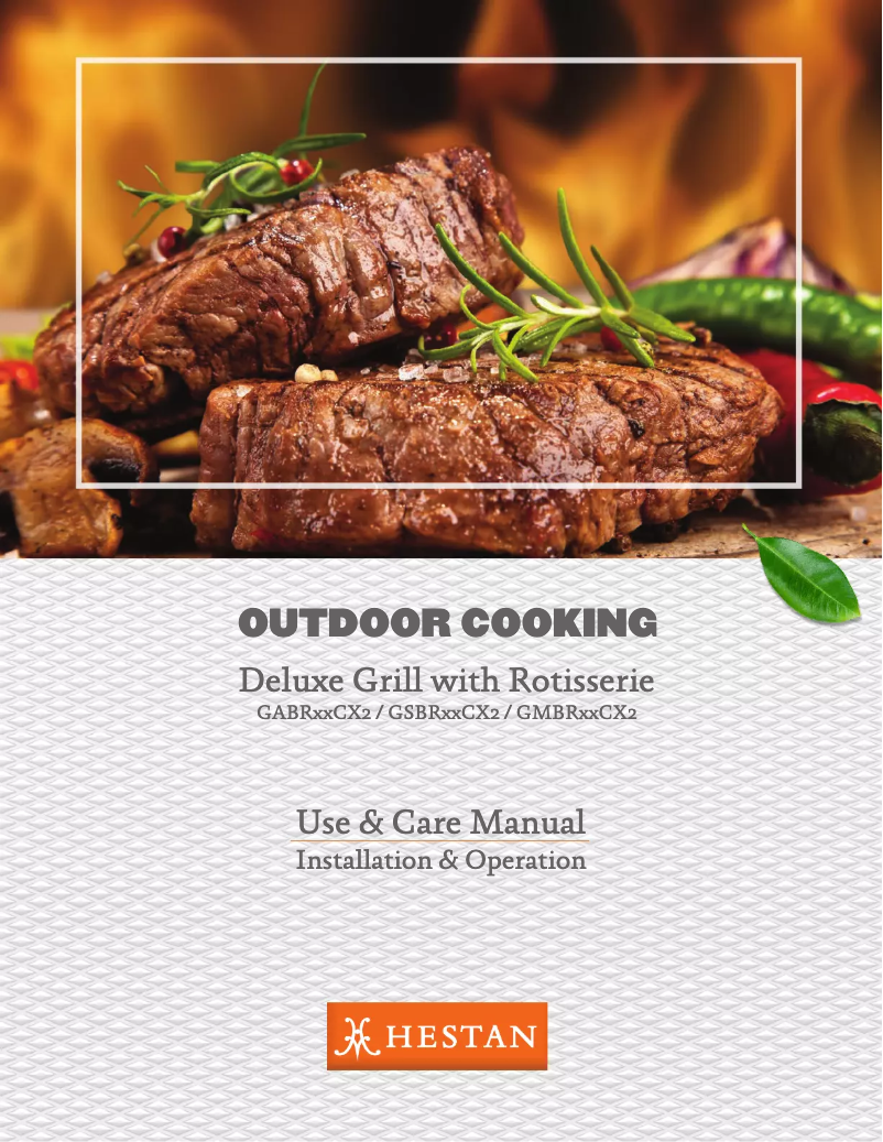 Page 1 de la notice Manuel utilisateur Hestan GMBR42CX2-NG-BK