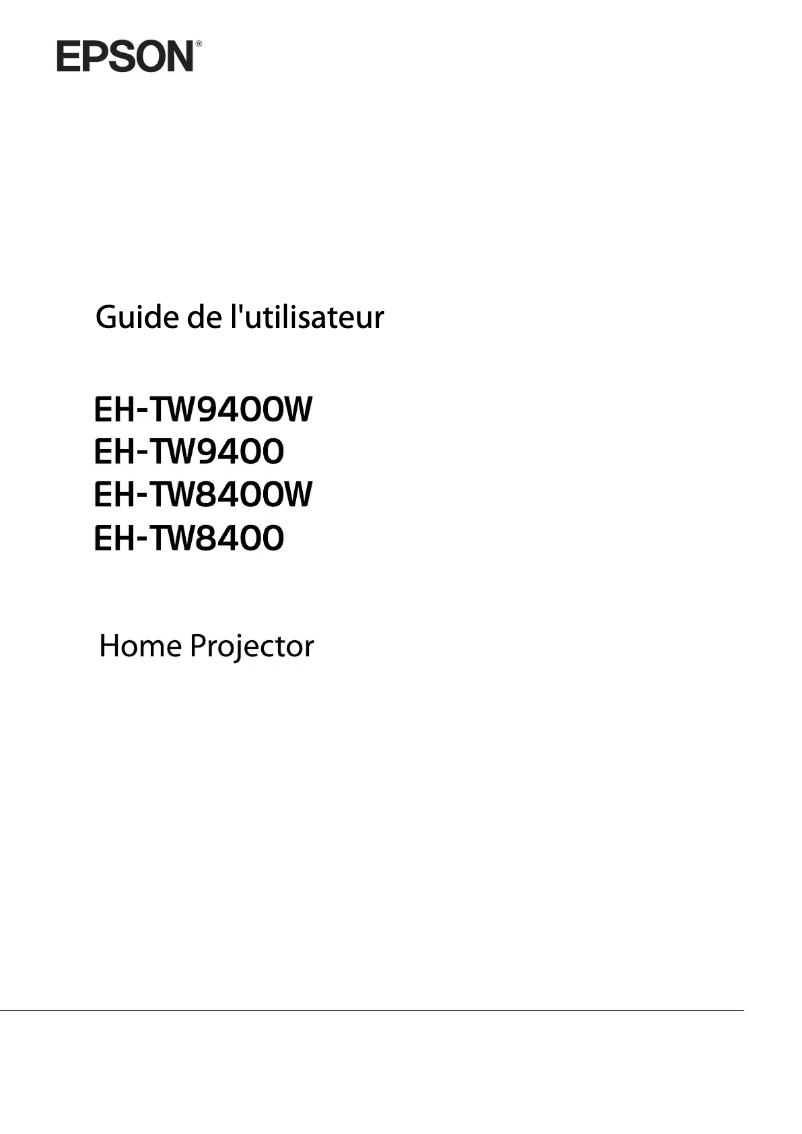 Página 1 del manual Manual de usuario Epson EH-TW9400