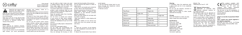 Page 1 de la notice Manuel utilisateur Celly UP900