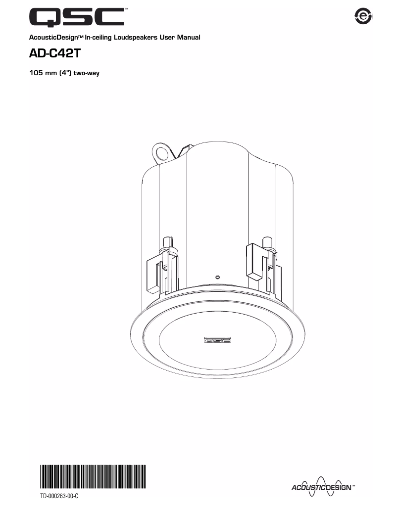 Page 1 de la notice Manuel utilisateur QSC AcousticDesign AD-C42T