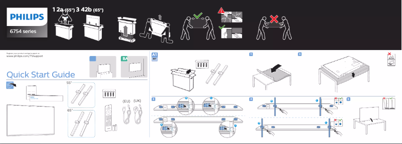 Page n°1 - Guide de démarrage rapide Philips 65PUS6754